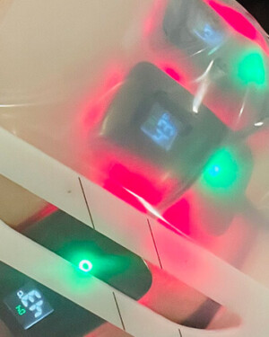 A close-up look at the fat burning target paddles - part of a non-invasive lipo treatment designed to melt fat away in 6 treatments over 6 weeks.